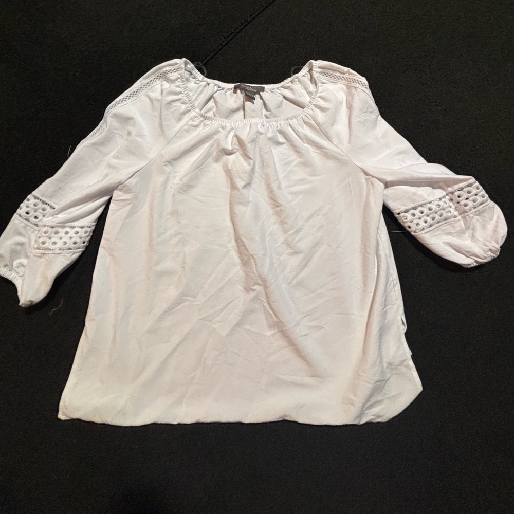 Chic White Blouse with Crochet Details